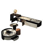 71 Black Stone Side Extension Storage TV Stand with Drawers