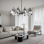 Modern Gray Metal Silver Shell Adjustable Chandeliers