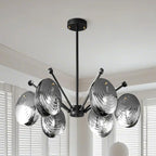 Modern Gray Metal Silver Shell Adjustable Chandeliers