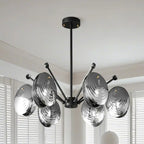 Modern Gray Metal Silver Shell Adjustable Chandeliers