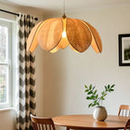 Designer Handmade Floral Led Pendant Lamp with Rattan Petals