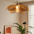 Designer Handmade Floral Led Pendant Lamp with Rattan Petals