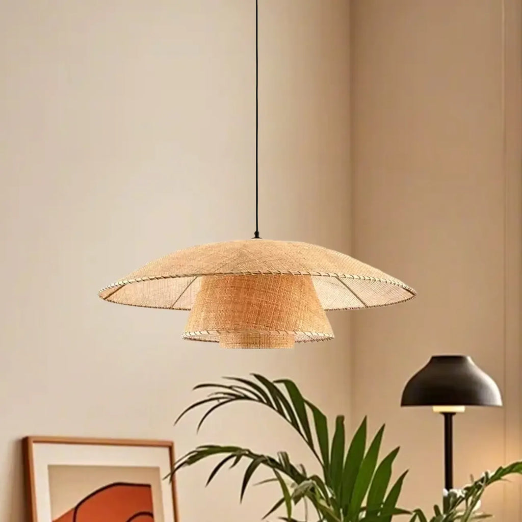 Designer Handmade Floral Led Pendant Lamp with Rattan Petals