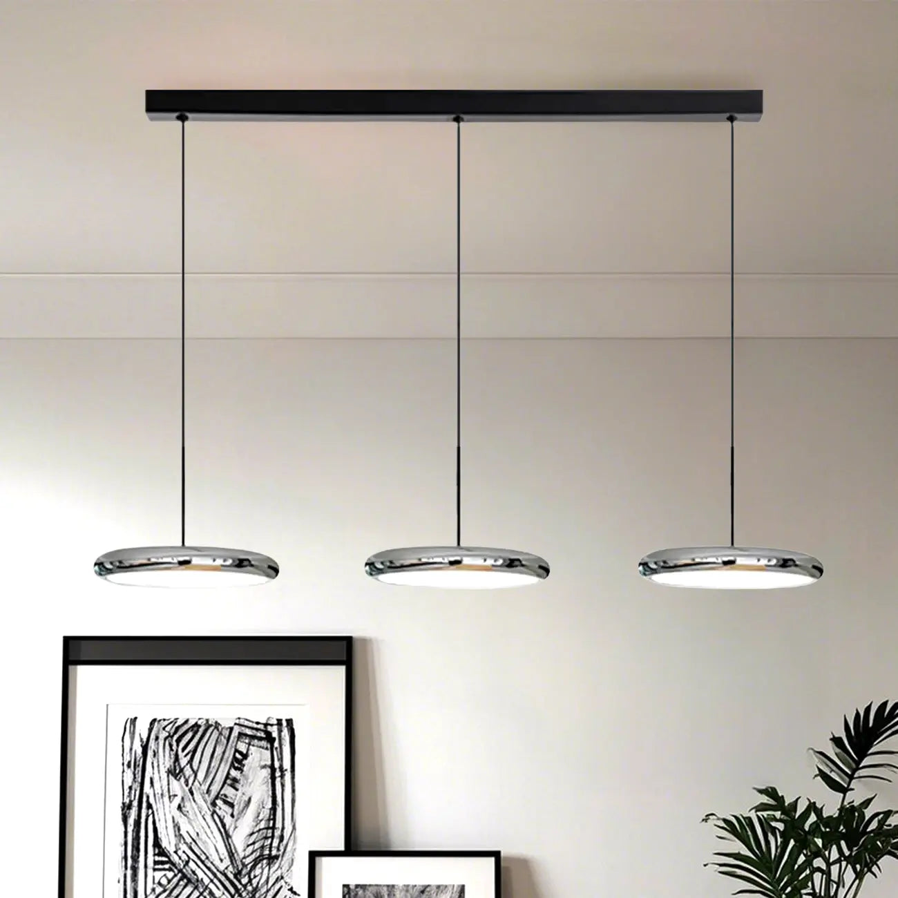 3 Light Metal Round Shape Modern Island Pendant Light