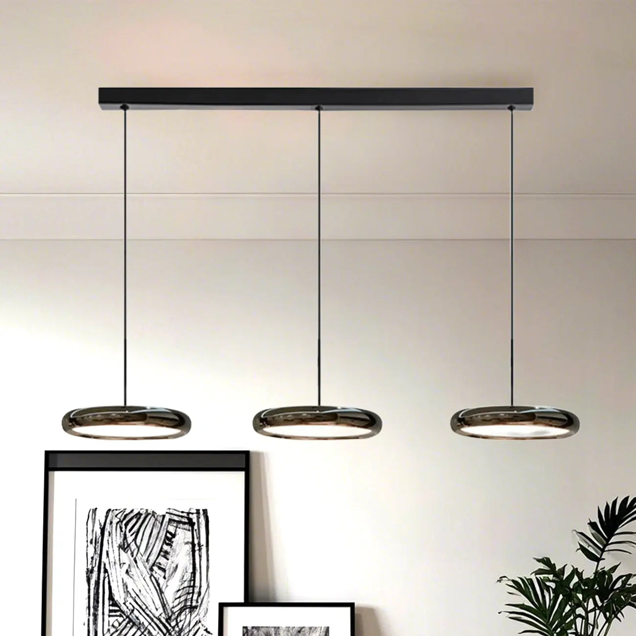 3 Light Metal Round Shape Modern Island Pendant Light