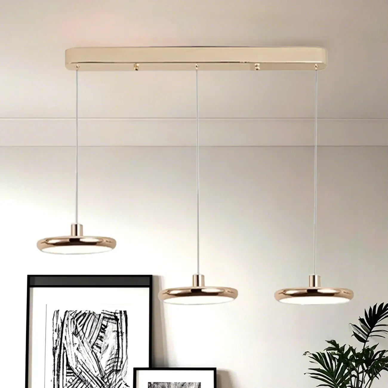 3 Light Metal Round Shape Modern Island Pendant Light
