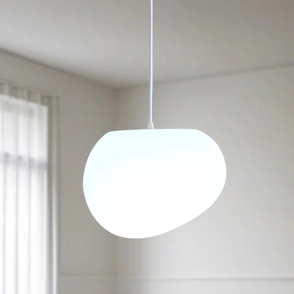 Designer Cream Resin Pebble Pendant Lamp for Dining Room