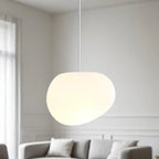 Designer Cream Resin Pebble Pendant Lamp for Dining Room