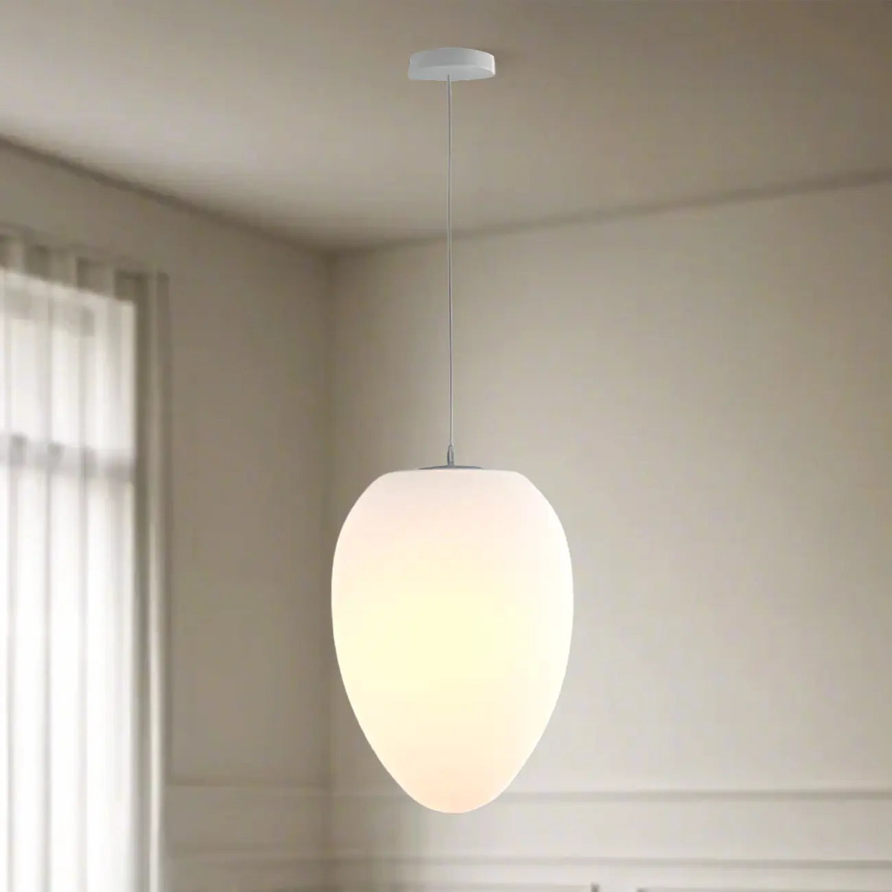 Designer Cream Resin Pebble Pendant Lamp for Dining Room