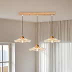 Elegant Clear Glass Floral Pendant Light with 3 Lights