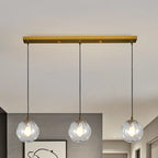 3 Lights Modern Glass Globe Island Pendant Light
