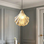 Artistic Ginkgo Clear Glass LED Pendant Light for Living Room