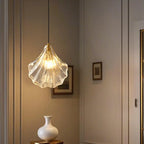 Artistic Ginkgo Clear Glass LED Pendant Light for Living Room