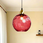 Artistic Stained Glass Globe Pendant Light for Dining Room