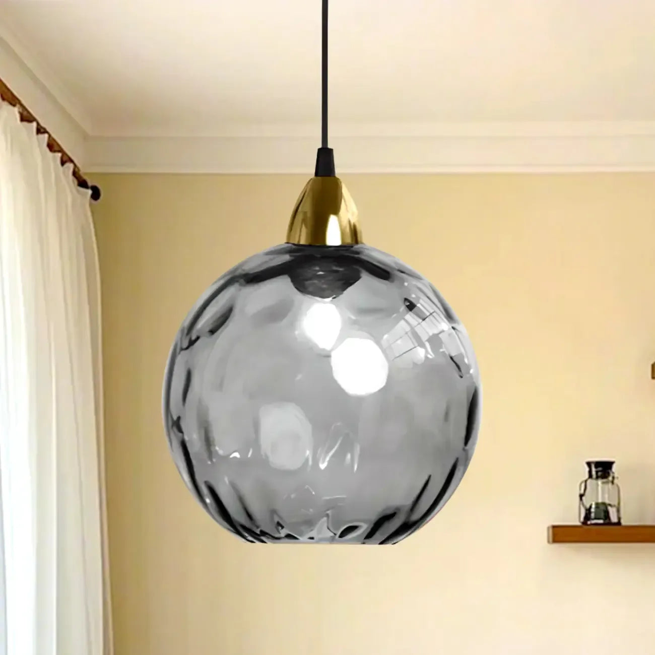 Artistic Stained Glass Globe Pendant Light for Dining Room