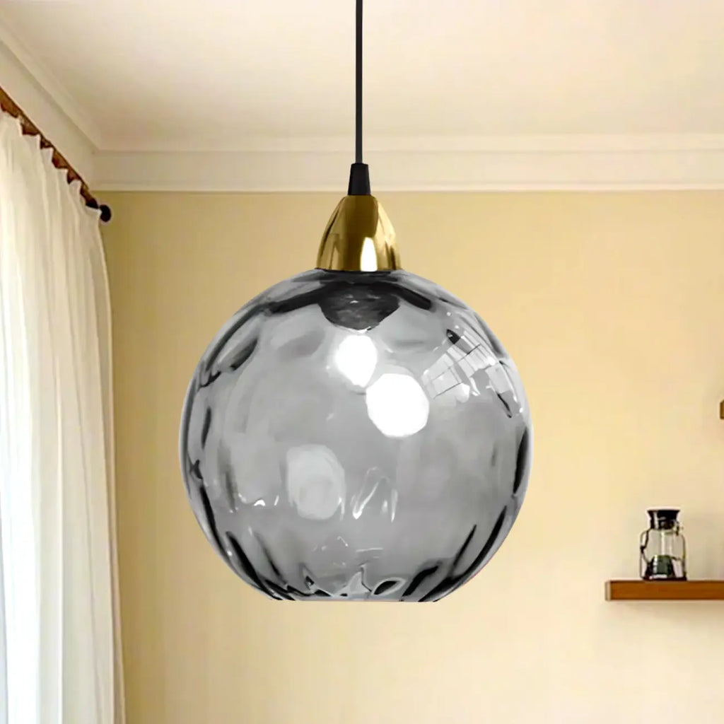 Artistic Stained Glass Globe Pendant Light for Dining Room