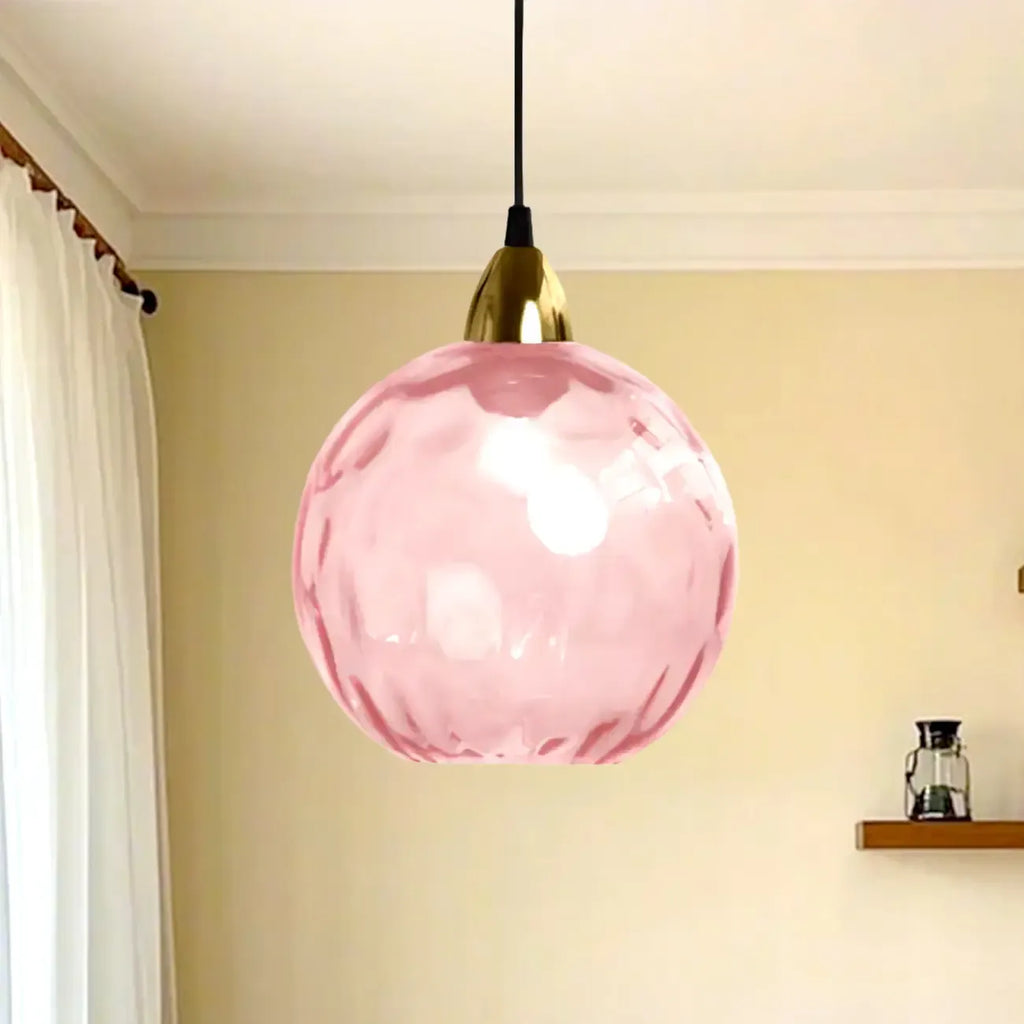 Artistic Stained Glass Globe Pendant Light for Dining Room