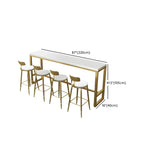 Stylish White Wood Gold Trestle Bar Table for Modern Kitchens
