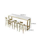 Stylish White Wood Gold Trestle Bar Table for Modern Kitchens