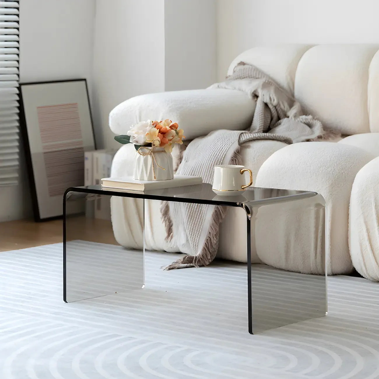 Simple Modern Acrylic Rectangular Coffee Table