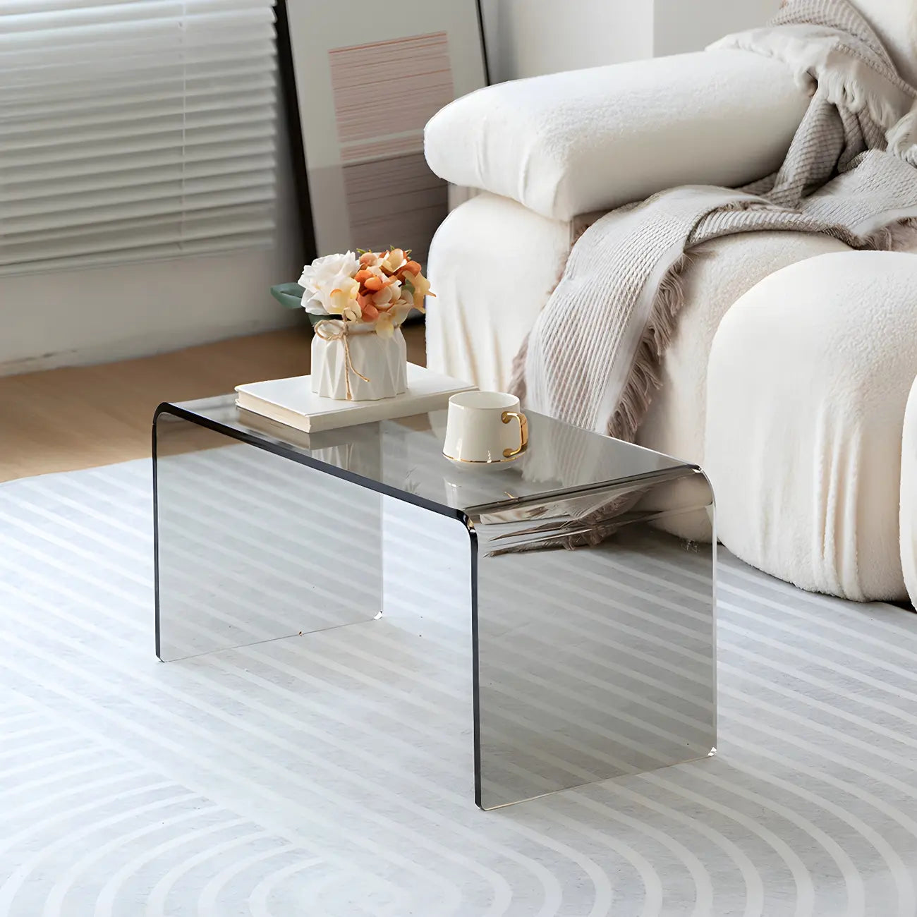 Simple Modern Acrylic Rectangular Coffee Table
