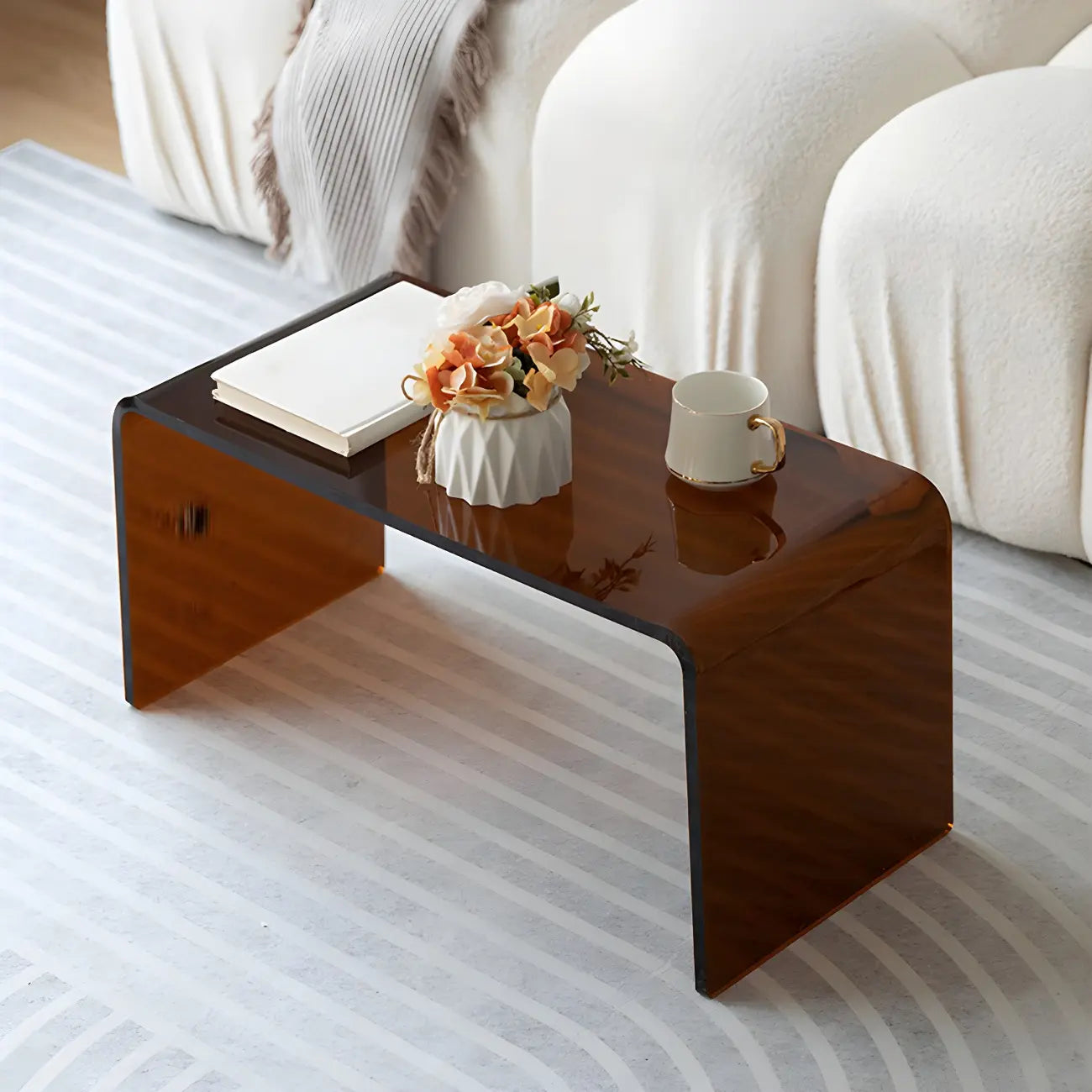 Simple Modern Acrylic Rectangular Coffee Table