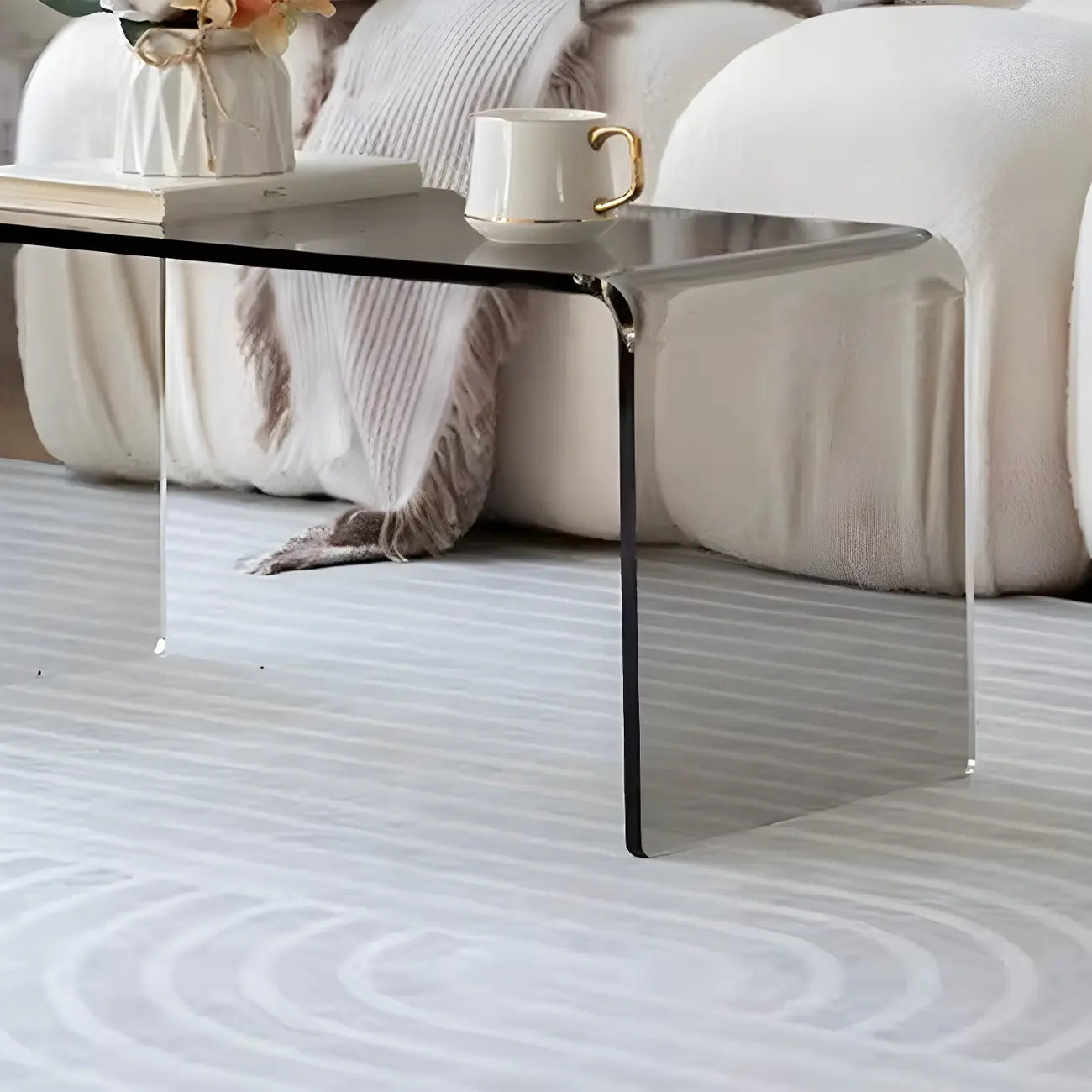 Simple Modern Acrylic Rectangular Coffee Table