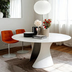 Solid Color Abstract Modern Round Wood Coffee Table