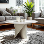 Solid Color Abstract Modern Round Wood Coffee Table