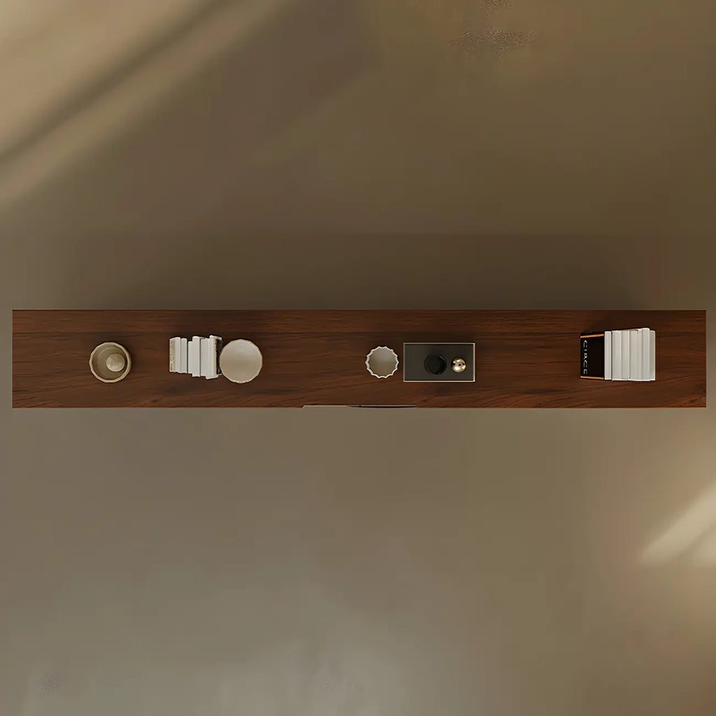 Brown Modern Wood Floating TV Stand with Storage Drawers