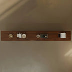 Brown Modern Wood Floating TV Stand with Storage Drawers