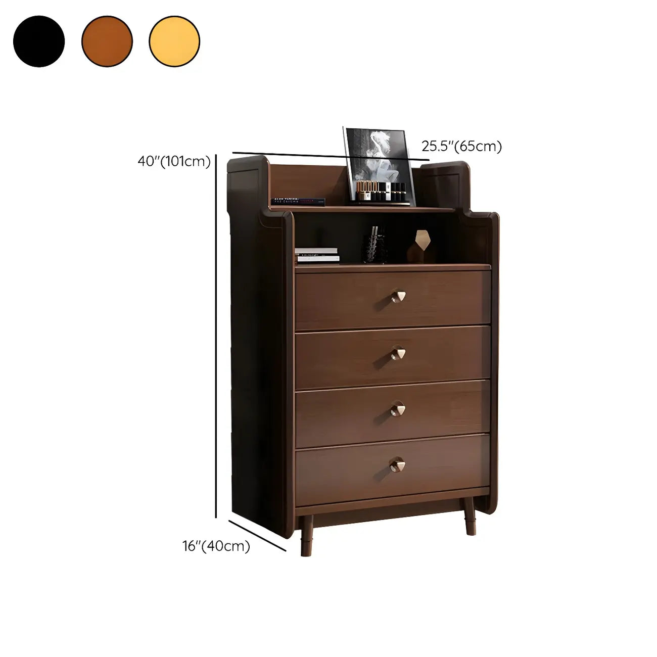 Brown Wood Rattan Front Accent Chest with Multi-Drawer