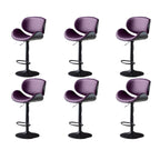 Arched Blackish Green Leather Swivel Adjustable Bar Stool