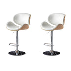 Arched Blackish Green Leather Swivel Adjustable Bar Stool