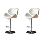 Arched Blackish Green Leather Swivel Adjustable Bar Stool