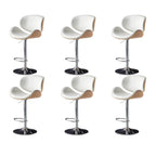 Arched Blackish Green Leather Swivel Adjustable Bar Stool