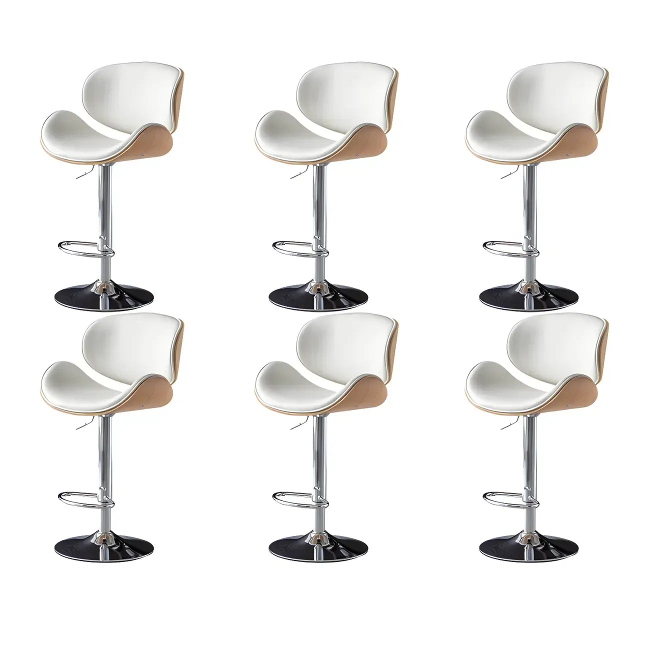 Arched Blackish Green Leather Swivel Adjustable Bar Stool