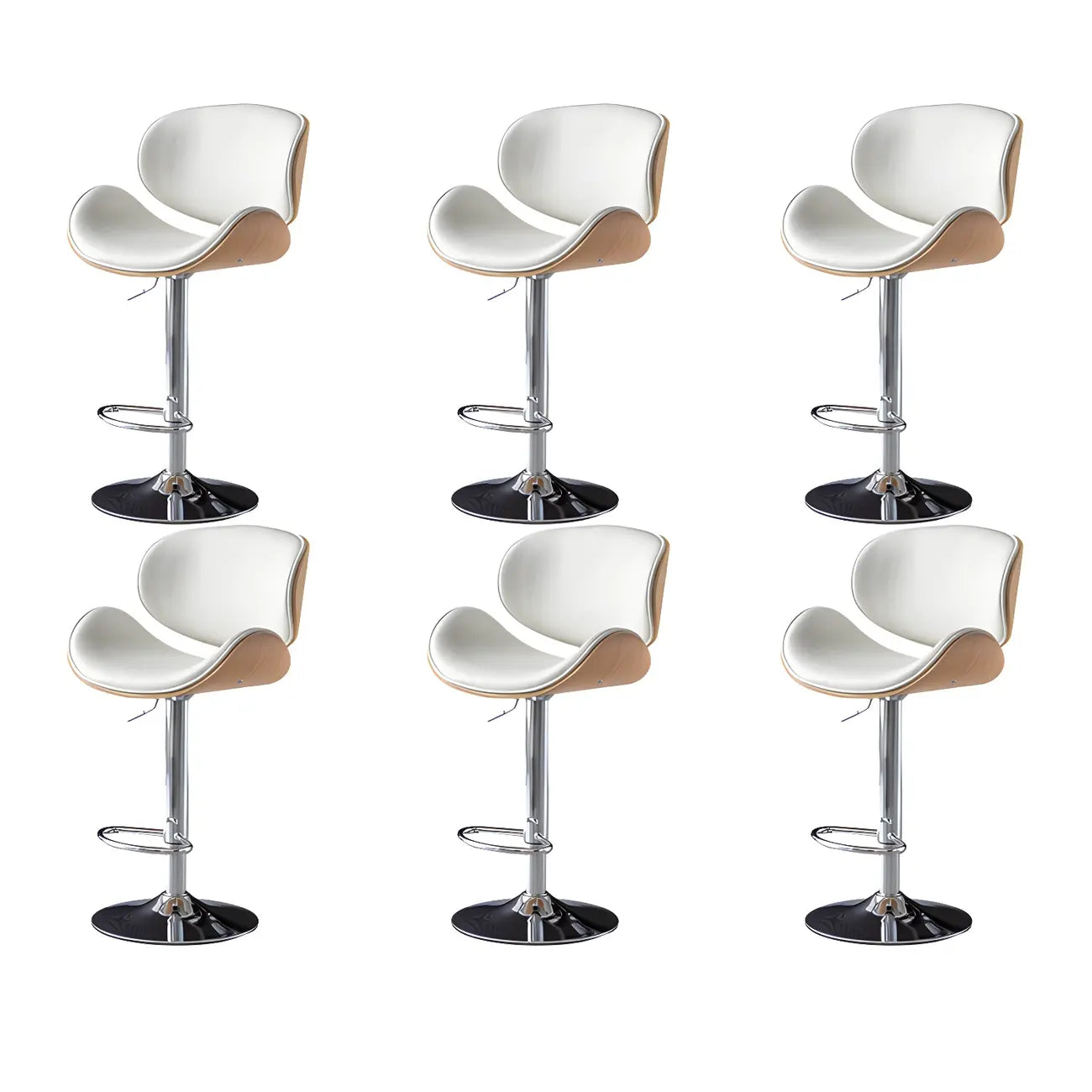 Arched Blackish Green Leather Swivel Adjustable Bar Stool