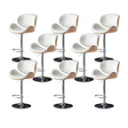 Arched Blackish Green Leather Swivel Adjustable Bar Stool