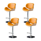 Arched Blackish Green Leather Swivel Adjustable Bar Stool