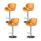 Arched Blackish Green Leather Swivel Adjustable Bar Stool