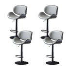 Arched Blackish Green Leather Swivel Adjustable Bar Stool