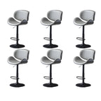Arched Blackish Green Leather Swivel Adjustable Bar Stool