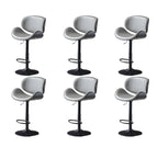 Arched Blackish Green Leather Swivel Adjustable Bar Stool