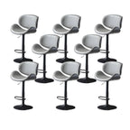Arched Blackish Green Leather Swivel Adjustable Bar Stool