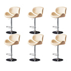 Arched Blackish Green Leather Swivel Adjustable Bar Stool