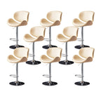 Arched Blackish Green Leather Swivel Adjustable Bar Stool