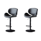 Arched Blackish Green Leather Swivel Adjustable Bar Stool