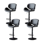 Arched Blackish Green Leather Swivel Adjustable Bar Stool