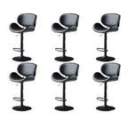 Arched Blackish Green Leather Swivel Adjustable Bar Stool